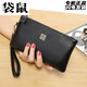 Kangaroo (KANGAROO) top layer cowhide clutch women's bag 2024 new coupon wallet long fashion versatile soft leather real cowhide small elephant gray