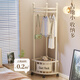 Wooden bottle corner clothes hanger floor-standing bedroom home clothes hanger corner clothes hanger simple clothes hanger light luxury coat rack cream white