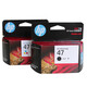 HP47 Original -Tintenpatronen Großer Druckvolumen für 4825 4826 4828 4829 4877 Drucker HP 47 SET [Schwarz + Farbe]