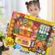 Street stall children's simulated tableware kitchen cooking toys big gift box girls playing house toys agency 9905 storage bag big gift box red and blue random