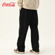 Coca-Cola Casual Pants Men's Autumn and Winter Pants Velvet Thickened Loose Pants Sweatpants Black Velvet XL (150-170Jin Jin is equal to 0.5 kg)
