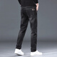 Woodpecker jeans for men spring, autumn and winter new style loose velvet casual high-end straight pants for men youth elastic long pants men blue gray plus velvet 32 (recommended 130-155Jin Jin equals 0.5kg)