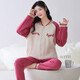 
Comfortable shirt for women, winter pure cotton long sleeves, autumn and winter warmth thin cotton air cotton mezzanine, women's warm home clothing MC15272 M (recommended 80-100 Jin [Jin equals 0.5 kg])