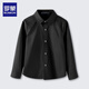 Romon children's shirt boys black long-sleeved T-shirt spring and autumn new campus campus clothing shirt new student shirt black long-sleeved shirt 80