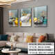 Yaoshijia Gemälde Gemälde Wohnzimmer Dekoration Gemälde moderne einfache Sofa Hintergrund Wandstein Laufen hängende Gemälde Leichte Luxus Wand High-End Triple Mural JD13587 60*80/60*80 Kristallporzellan Diamant eingelegtes PVC Gold Edge