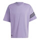 Adidas Clover Kurzarm T-Shirt für Männer 2025 Sommer neuer Sportbierer loser runder Hals lässig Low-Schulter-Hälfte Hülle Pure Cotton HR3291 Lila M.