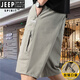 
JEEP SPIRIT Jeep Pure Cotton Cropped Pants Men's Summer New Style Middle-aged and Elderly Dad Large Size Fatty Casual Loose Multi-Pocket Shorts JEEP-702 Military Green 3XL [150-165Jin[Jin equals 0.5 kg]]