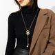 Qlady crystal geometric sweater chain women's long necklace high-end sweater pendant accessories pendant birthday gift for wife