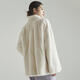 Mishide Nerzfell Mantel Voller Nerzfell mittelgroße Hasing echtem Nerzfell loser Stand Kragen Nerzfell High-End-Gefühl beige Puffärmel. S