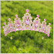 End of the World Crown Tiara for Children Princess Pink Girls Crystal Hair Accessories Baby Birthday Hair Crown Girls Performance Hairband Hair Gold Pink Diamond Crown 1 pc