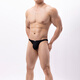 BRAVEPERSON Low Waist Sexy Modal Shorts Men's Solid Color Breathable Sports Tight Thin U-Bag Thong Black M