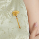 Liufu Schmuck Fuß Gold Blumenblüte Brosche Ventilator Quaste Colored Craft Gold Halskette Brosche Dual-Purpose-Preis L17TBGN0016 13,92 Gramm (einschließlich Arbeitskosten 2.603 Yuan)