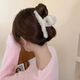 Jiuweiya plush hairpin back of head hair catcher autumn and winter temperament simple furry hairpin large hairpin shark clip disc hair accessories JYFJ094 white large plush clip 13cm