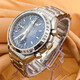 [Second-main 99 Nouveau] Omega Men's Watch Omega Omega Speedmaster Series Automatic Machinery Chronograph Luminous Steel Swiss Watch Luxury Watch Second-main Luxury [39 mm Bleu Dark Steel avec huit broches] 3523.80.00 Assistance de montre unique Identification une fausse et trois compensations