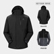 Camel (CAMEL) three-proof windbreaker jacket for men and women three-in-one removable windproof waterproof stain-proof jacket windbreaker AD12263514X, Phantom Black, same style for men and women XL