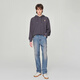 Lee Shopping Mall el mismo estilo que el año 24 otoño e invierno Nuevo producto 753 cómodos pies rectos en medio de la cintura 101+ jeans de hombres de color azul medio retro a la luz de la luz media (longitud del pantalón 31) 31
