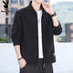 PLAYBOY Jacket Men's Jacket Men's Autumn and Winter Stand Collar Polar Fleece Loose Casual Top Black XL