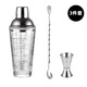 Onlycook glass shaker cup milk tea special hand-cranked mixing cup cocktail set cocktail shaker tool 3-piece set mixing cup + stirring stick + measuring cup