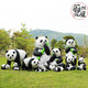 Weiran Flower House outdoor simulation panda ornaments garden landscape fiberglass sculpture park courtyard community animal decorations 50 lying posture eating bamboo panda