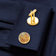 卡夫林克新品幸运叶子袖扣男士袖钉高档衬衫法式袖口扣金属 Cufflinks K124 银色袖扣-幸运叶子