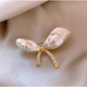 QUAMER Clothes Collar Fixed Button Irregular Pearl Bow Brooch Women's Pin Exquisite and High Main Image