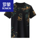 Romon Herren Sommer Dünnes kurzärztes T-Shirt für den runden Hals mittleren Alters und junger Männer.