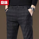 
Sangpu Spring plaid casual pants for men's youth straight loose pants for men slim business versatile Korean style trendy trousers X688 black 34 size 140-150Jin [Jin equals 0.5 kg]