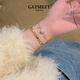 Gatmeet Roman Numerals Bracelets empilés incrustés de zirconium Slim Light Light Luxury Niche Ancient Name Bracelet Birthday Gift For Girlfriend