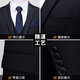 ROMON high-end customized suit suit, men's business suit, male professional formal suit, groom's wedding dress, groomsmen's three-piece suit, two-button navy suit + shirt + pants, 2XL size (plus 8 gifts)