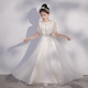 
Bu Liancao Girl Guzheng Costume Stage Performance White Princess Birthday Skirt 4-12 Years Old Host Piano Playing White 160 cm