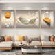 Aohan Light Luxury Feather Living Room Decoration Painting Abstract Sofa Background Wall Hanging Painting Atmospheric Simple Modern Mural High-end Z4877 Left and left 30*40 60*40 Crystal porcelain aluminum alloy gold frame