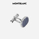 Montblanc MONTBLANC Oval Silver Cufflinks 116659 Color Bundle Men's Gift