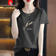 Pierre Cardin Offizielles High-End-Marke Entzug reine Baumwoll weiße Kurzärärmel-T-Shirt-T-Shirt Frauen lose gedrucktes T-Shirt im Sommer Brand Flaggschiff 6196 Weißer kurzärmeliger XL (Empfohlen 120-135 Jin [Jin gleich 0,5 kg]))