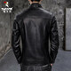 Woodpecker leather jacket men's jacket spring and autumn jacket men imitation leather PU leather motorcycle men business casual trend leather jacket men 609A black L [110-130Jin [Jin equals 0.5 kg]]