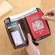 Myopole Passport Protection Case echte Lederbeutel-Flugticket-Clip-Out-Fahrtbag Multifunktion integrierter Khaki-Armband Pausen innerhalb eines Jahres