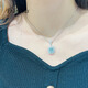 CAJJ Francois 1.60 carat aquamarine pendant for women, natural colored gemstone, jewelry gem 925 silver inlay, aquamarine pendant