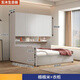 初绘床实木床现代简约卧室床柜一体榻榻米床大小户型多功能储物衣柜床 【奶油灰】榻榻米床+侧柜 1350mm*2000mm