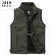 
JEEP SPIRIT vest men's spring and autumn new solid color vest jacket men's photography breathable windproof warmth and thin jacket black 3001 L (recommended 115-130Jin [Jin equals 0.5 kg])