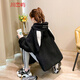 Ihr koreanischer koreanischer niedlicher Lamm Velvet Kaninchen -Ohr -Sweatshirt für Frauen im Winter plus Samt verdickte Schüler locker mittelgroße Top [9905] Pink [hinzugefügt plus samtig verdickter] M 110jin [Jin ist 0,5 kg]