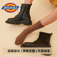 Dickies Martin Stiefel für Frauen Frühling neuer Schnüre-up-Zipper Klassiker glänzend 8-lohle britische Stiefel Arbeitsstil Helldicke Sohle schwarz 38 (Frauen)