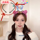 Containing spring flowers, Zhao Lusi's same style hairband for women, personalized and creative funny hair accessory, little monster plush, super cute and cute face wash headband, 1 black non-funny hairband.