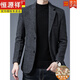 Hengyuanxiang Wollanzug Jacke für Männer 2024 Neuer Herbst Casual Doppelschicht mitteldicker Anzug x Grau 170/m