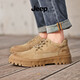 Jeep men's shoes 2025 summer new low top fashion casual thick sole shoes men's work shoes retro Martin boots khaki 41