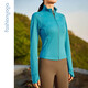 
Fansheng Yoga running fitness clothing for women slim waist-hugging short long-sleeved nude elastic sports jacket jacket cardigan FC12858 nude white M