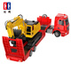 Double Eagle 1:26 Elektrische drahtlose Fernbedienungssteuerauto-Spielzeugauto-Auto Boy Flatkettfahrzeugwagen Transportwagen Big Construction Vehicle Kindergeburtstagsgeschenk Fernbedienungsanhänger + Manuelles Bagger Set E663-001