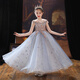 Little Kayi Dicke Kinderkleid Prinzessin Rock High-End Girls Klavier Performance Kleidung Langarm Blumen Kinder Hochzeitskleid Little Girl Host Sommer Champagner 1591 Kurzärmler 120