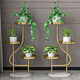 Menghui Nordic Flower Pot Ivy verde Sala de estar suculenta Balcón Interior Balcón de alta capa Rack de piso decorativo Rack Light Luxury Flower Rack [base de mármol 50 cm] Luz de tres capas de tres capas de lujo de lujo de lujo
