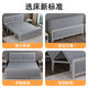 Baiyuda folding bed household double bed simple lunch break rental house adult wooden bed bedroom spliced single bed iron bed 1.2 meters gray bed frame + gray bed surface + brown pad