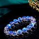 Eternal symbol collection grade natural Indian ice vitreous strong blue light gray moonstone bracelet for women high-end crystal blue moonstone collection grade 10mm
