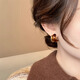 LANSILL Maillard retro earrings for women 2025 new amber earrings temperament high-end spring and summer earrings fashion E3728 Maillard amber earrings